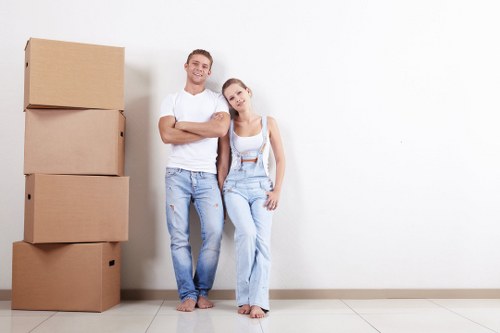 Removal van loading for a home move in Finchley
