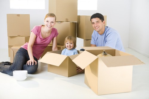 Moving crew organizing items for a Finchley removal