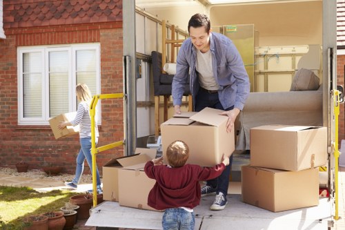 Removal team helping with a flat move in Finchley