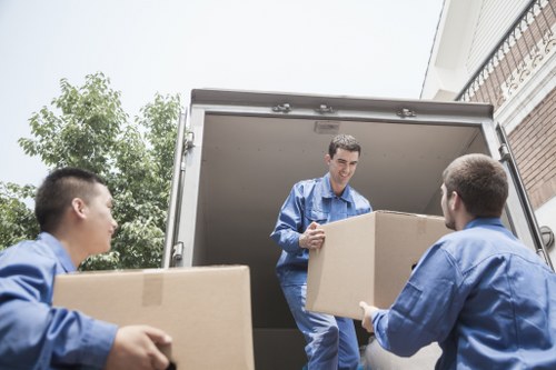 Removal van loading for a residential move in Finchley