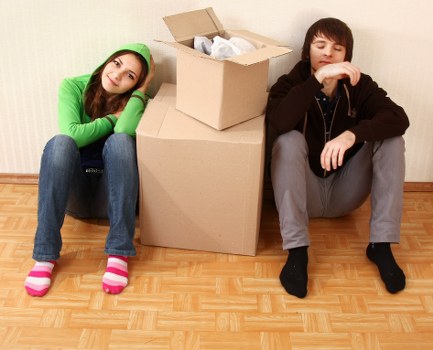 Prepared moving boxes and furniture ready for removal truck hire in Finchley