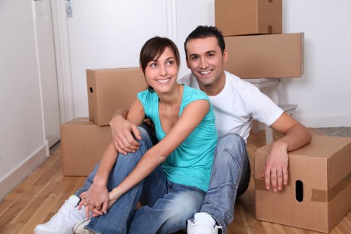 Local removal van at a Finchley business premises during a move