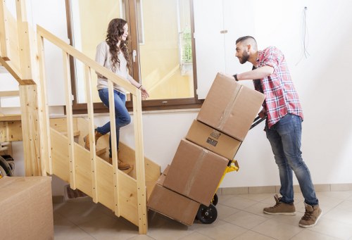 Loading commercial items safely during an office move in Finchley