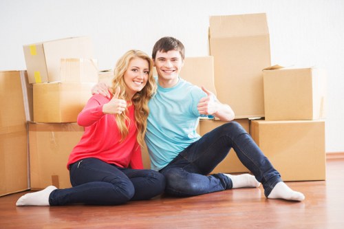 Careful transport of workplace equipment during a Finchley office relocation