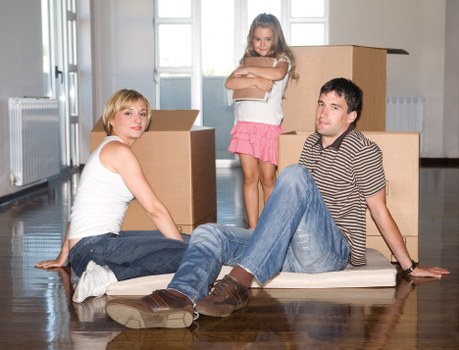 Moving furniture through a Finchley flat building with stair access